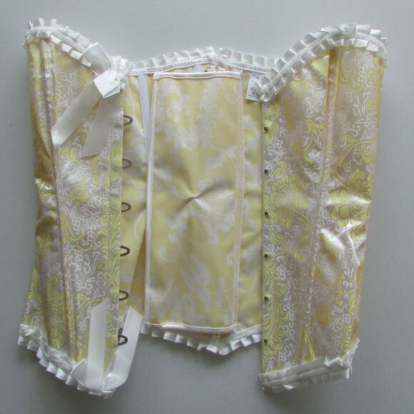 Gold Jacquard Ruffled Corset Set - NEW - Picture 11 of 11